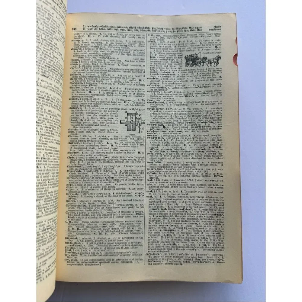 1926 Vintage‎ Antique XLTabbed & Illustrated Funk Wagnalls Dictionary Book